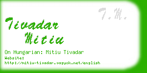 tivadar mitiu business card